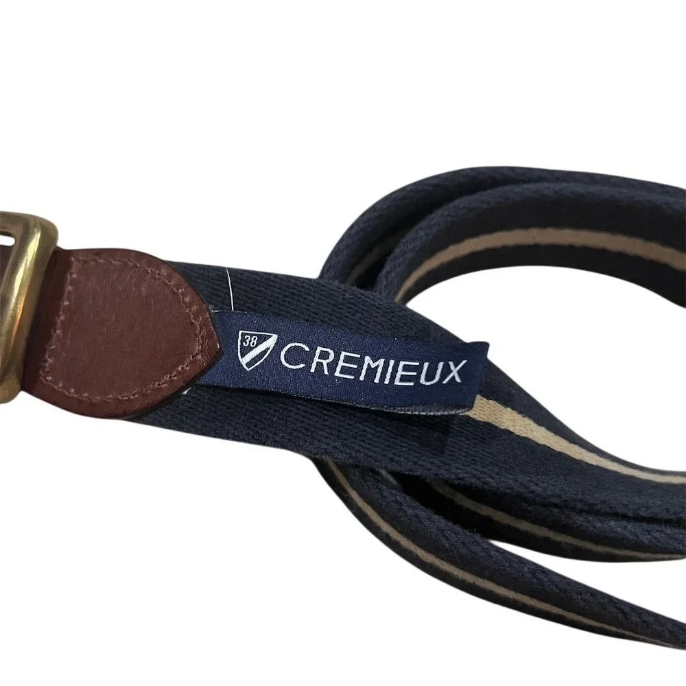 Daniel Cremieux Men's Striped Dress Belt Size 38 Navy Multicolor